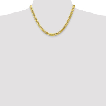 10K Yellow Gold 6.75mm Semi-Solid Miami Cuban Chain Necklace