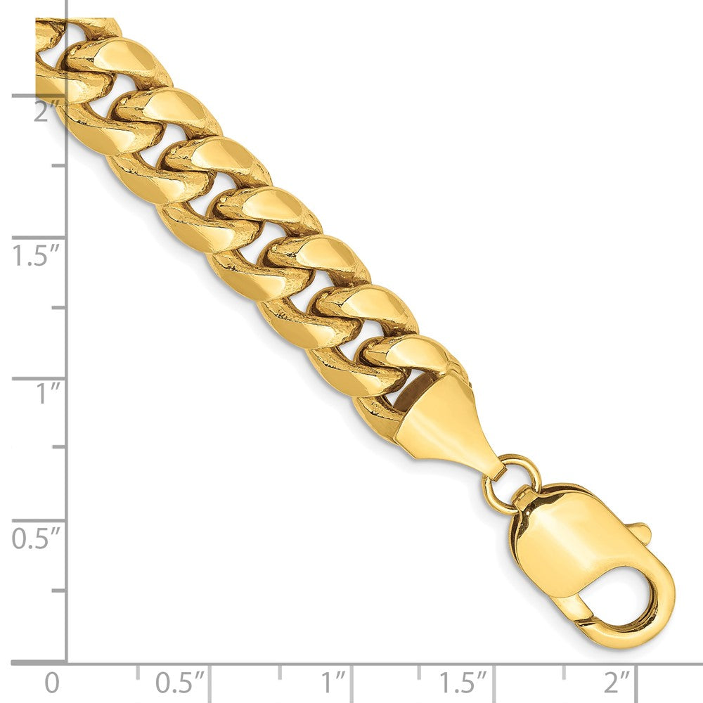 10K Yellow Gold 9.3mm Semi-Solid Miami Cuban Chain Bracelet