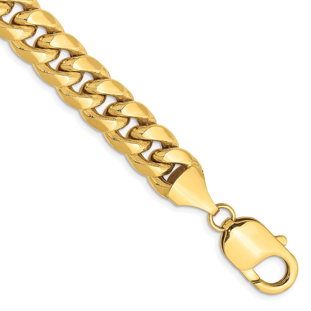 10K Yellow Gold 9.3mm Semi-Solid Miami Cuban Chain Bracelet