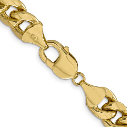 10k Yellow Gold 11mm Semi-Solid Miami Cuban Chain Necklace