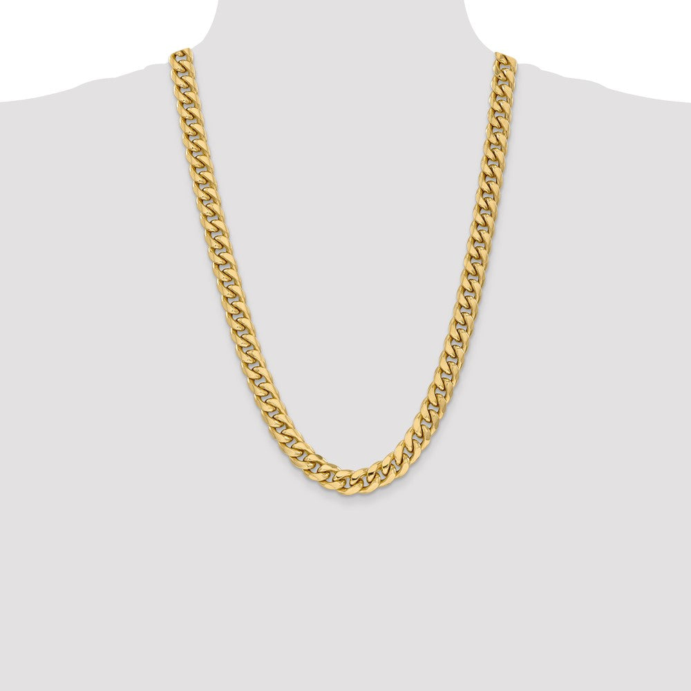 10k Yellow Gold 11mm Semi-Solid Miami Cuban Chain Necklace