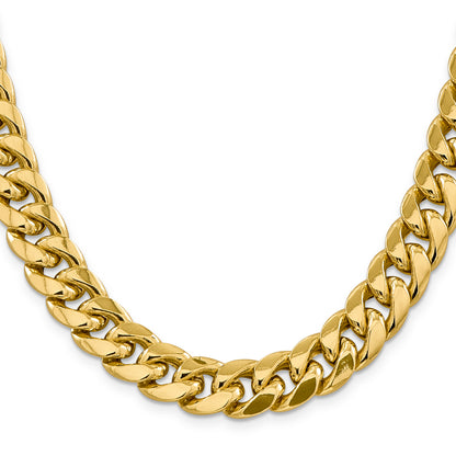 10K Yellow Gold 10K 13.2mm Semi-Solid Miami Cuban Chain