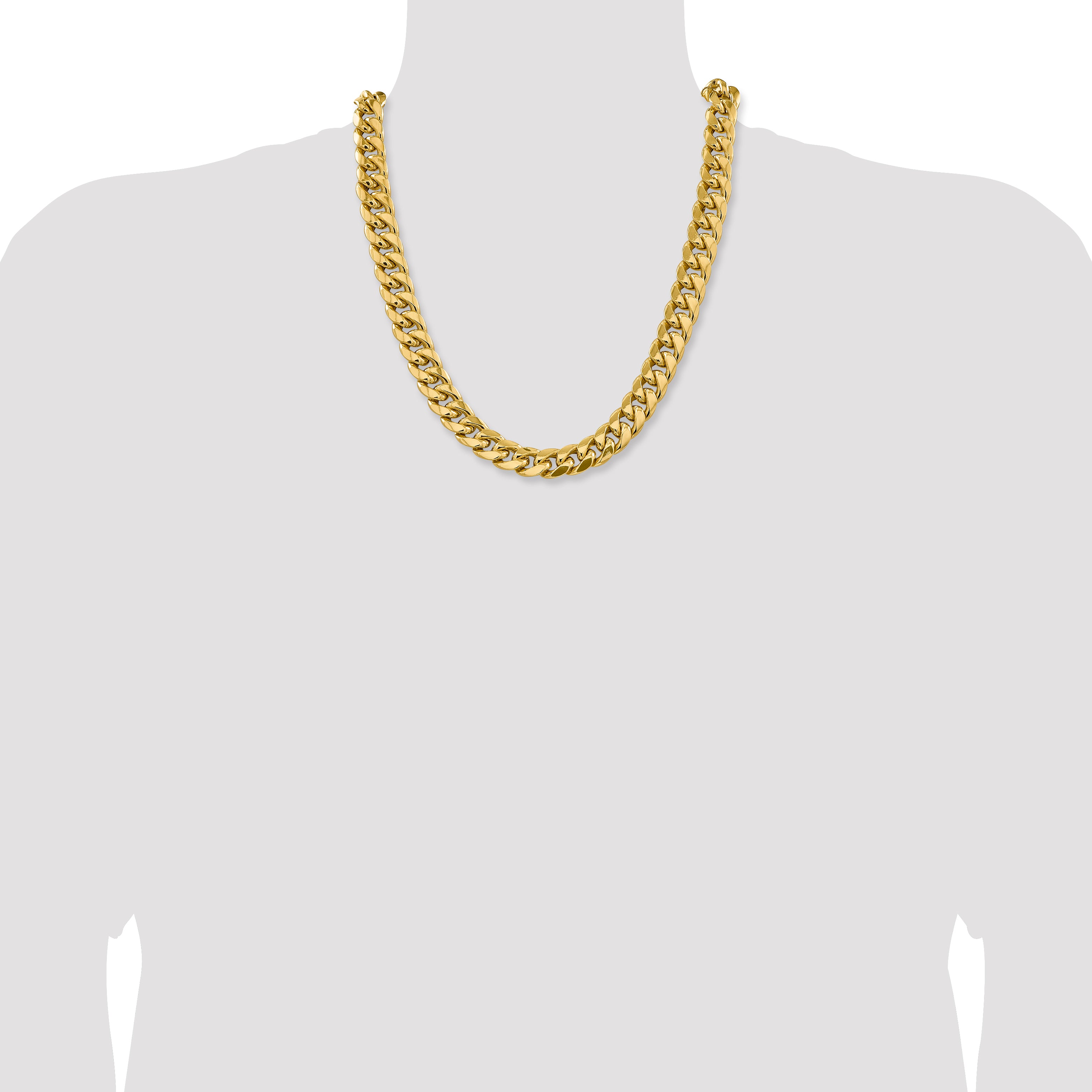 10K Yellow Gold 10K 13.2mm Semi-Solid Miami Cuban Chain
