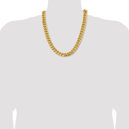 10K Yellow Gold 10K 13.2mm Semi-Solid Miami Cuban Chain