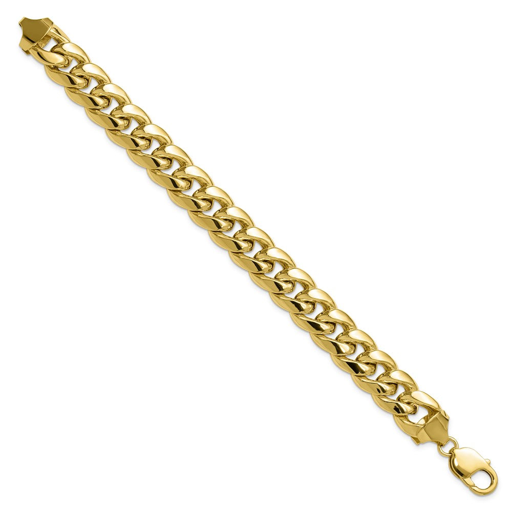 10K Yellow Gold 13.2mm Semi-Solid Miami Cuban Chain Bracelet