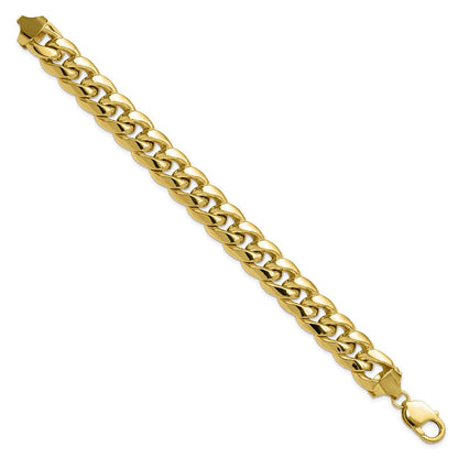 10K Yellow Gold 13.2mm Semi-Solid Miami Cuban Chain Bracelet