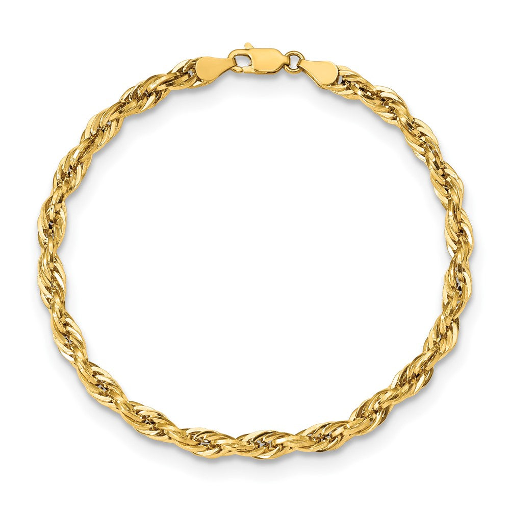 10k Yellow Gold 4.75mm Semi-Solid Rope Chain Bracelet