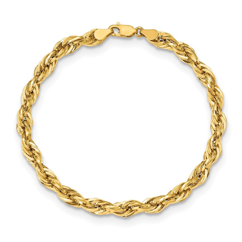 10k Yellow Gold 5.4mm Semi-Solid Rope Chain Bracelet