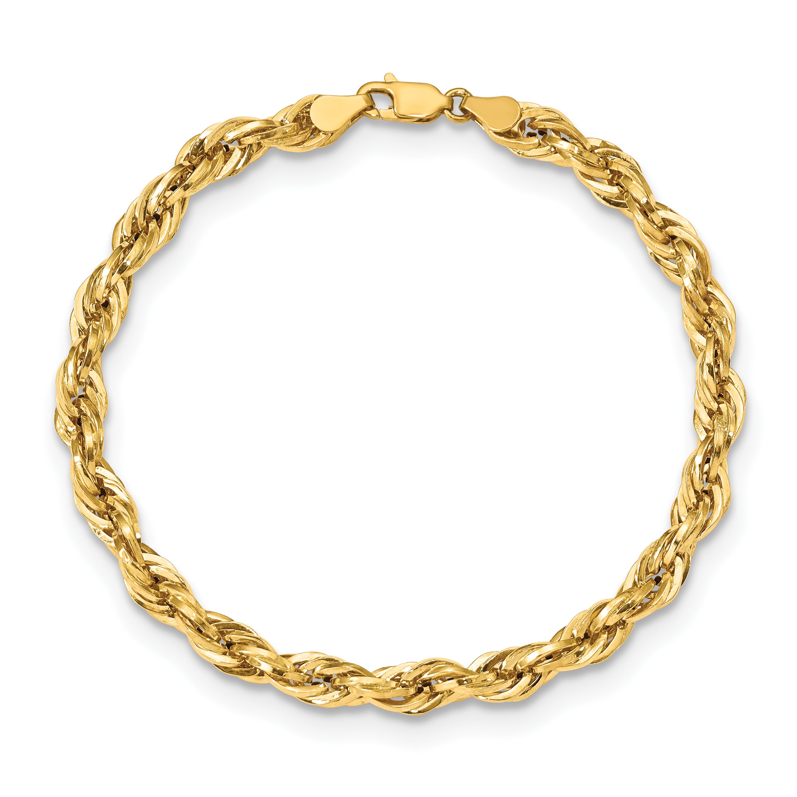 10K Yellow Gold 5.4mm Semi-Solid Rope Chain
