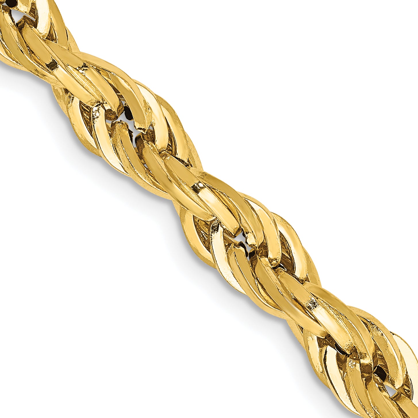 10k Yellow Gold 5.4mm Semi-Solid Rope Chain Necklace