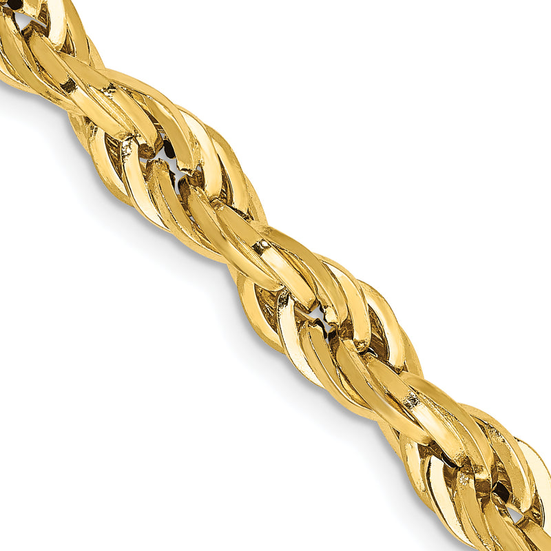 10k Yellow Gold 5.4mm Semi-Solid Rope Chain Necklace