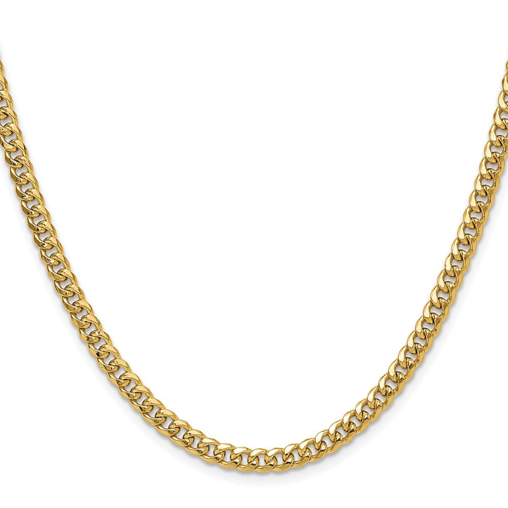 10K Yellow Gold 4.5mm Semi-Solid Miami Cuban Chain Necklace