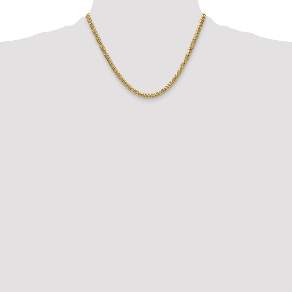 10K Yellow Gold 4.5mm Semi-Solid Miami Cuban Chain Necklace