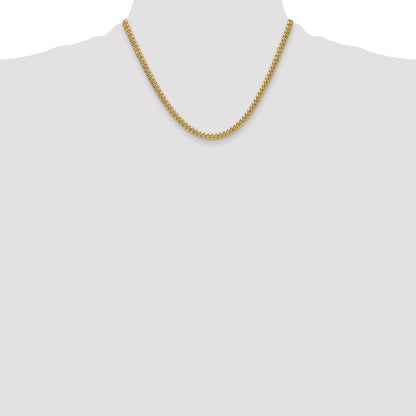 10K Yellow Gold 4.5mm Semi-Solid Miami Cuban Chain Necklace