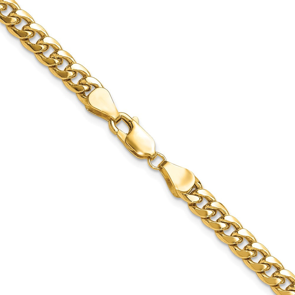 2 Inch 10K Yellow Gold 5.25mm Semi-Solid Miami Cuban Chain Necklace