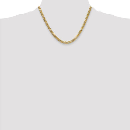 10K Yellow Gold 5.25mm Semi-Solid Miami Cuban Chain Necklace