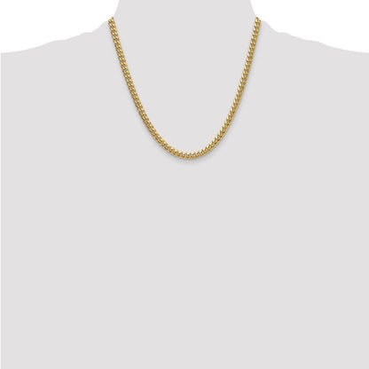 2 Inch 10K Yellow Gold 5.25mm Semi-Solid Miami Cuban Chain Necklace