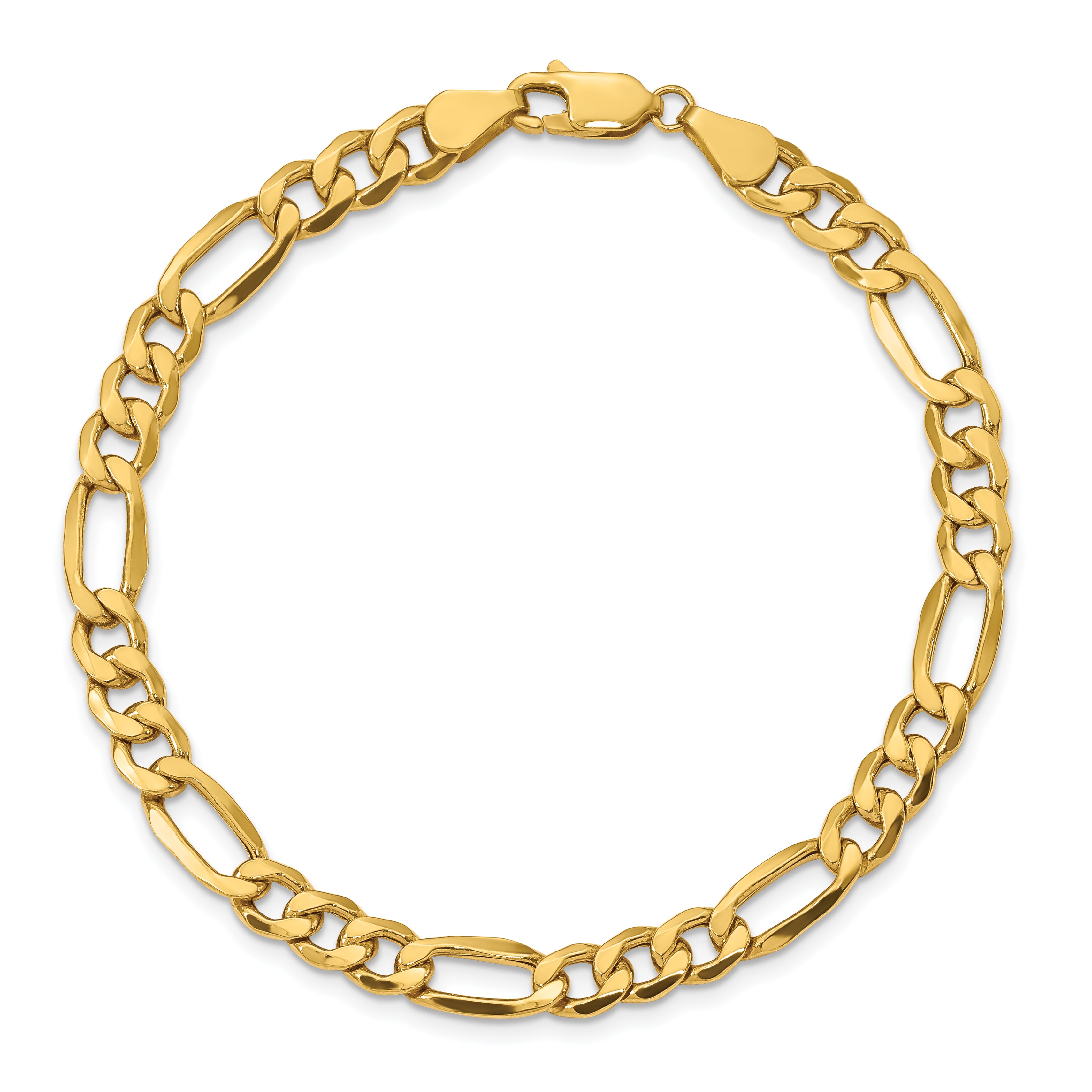 10K Yellow Gold 6.25mm Semi-Solid Figaro Chain