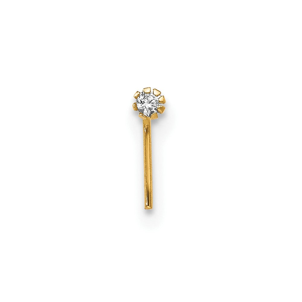 10K Yellow Gold 1.5mm Set Of 3 Cz Nose Studs