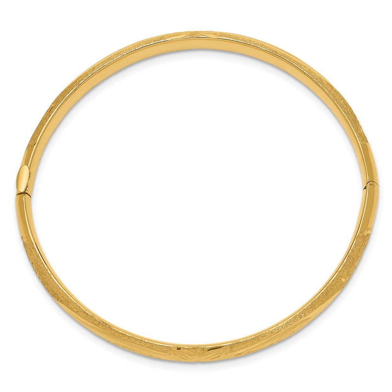 10K Yellow Gold Florentine Hinged Baby Bangle