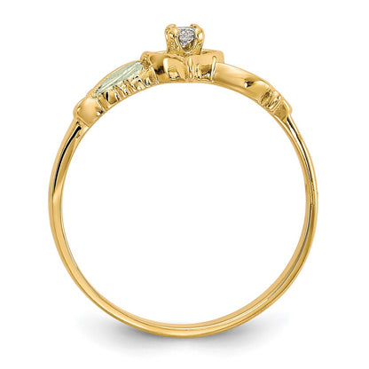 10k Tri Color Tri-color Black Hills Gold Diamond Heart Ring