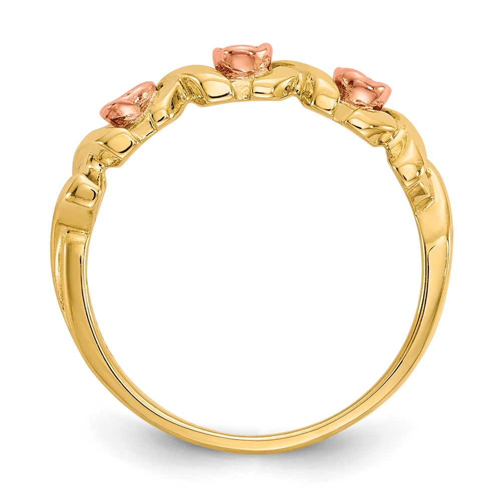 10k Two-tone w/12k Accents Black Hills Gold -X- and Rose Ring