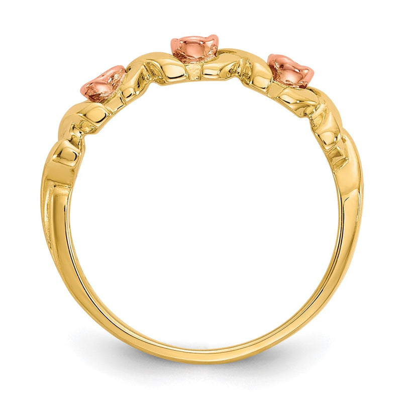 10k Two-tone w/12k Accents Black Hills Gold -X- and Rose Ring