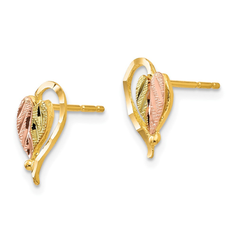 10k Tri Color Tri-color Black Hills Gold Post Earrings