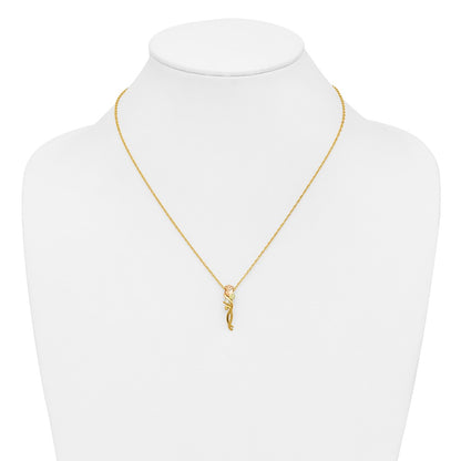 10k Tri Color Tri-color Black Hills Gold Diamond Rose Necklace