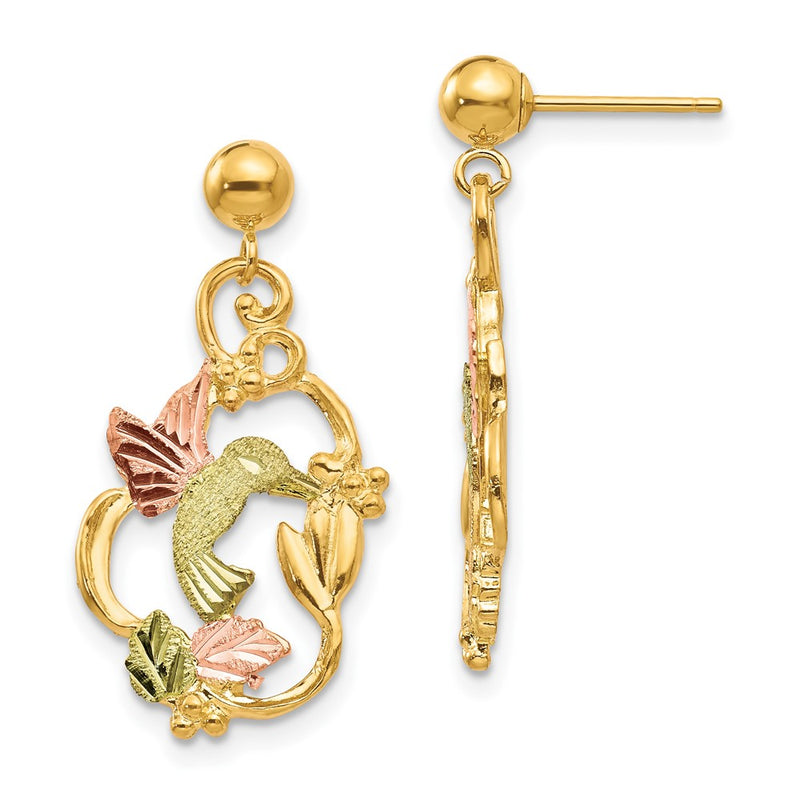 10k Tri Color Tri-color Black Hills Gold Post Earrings
