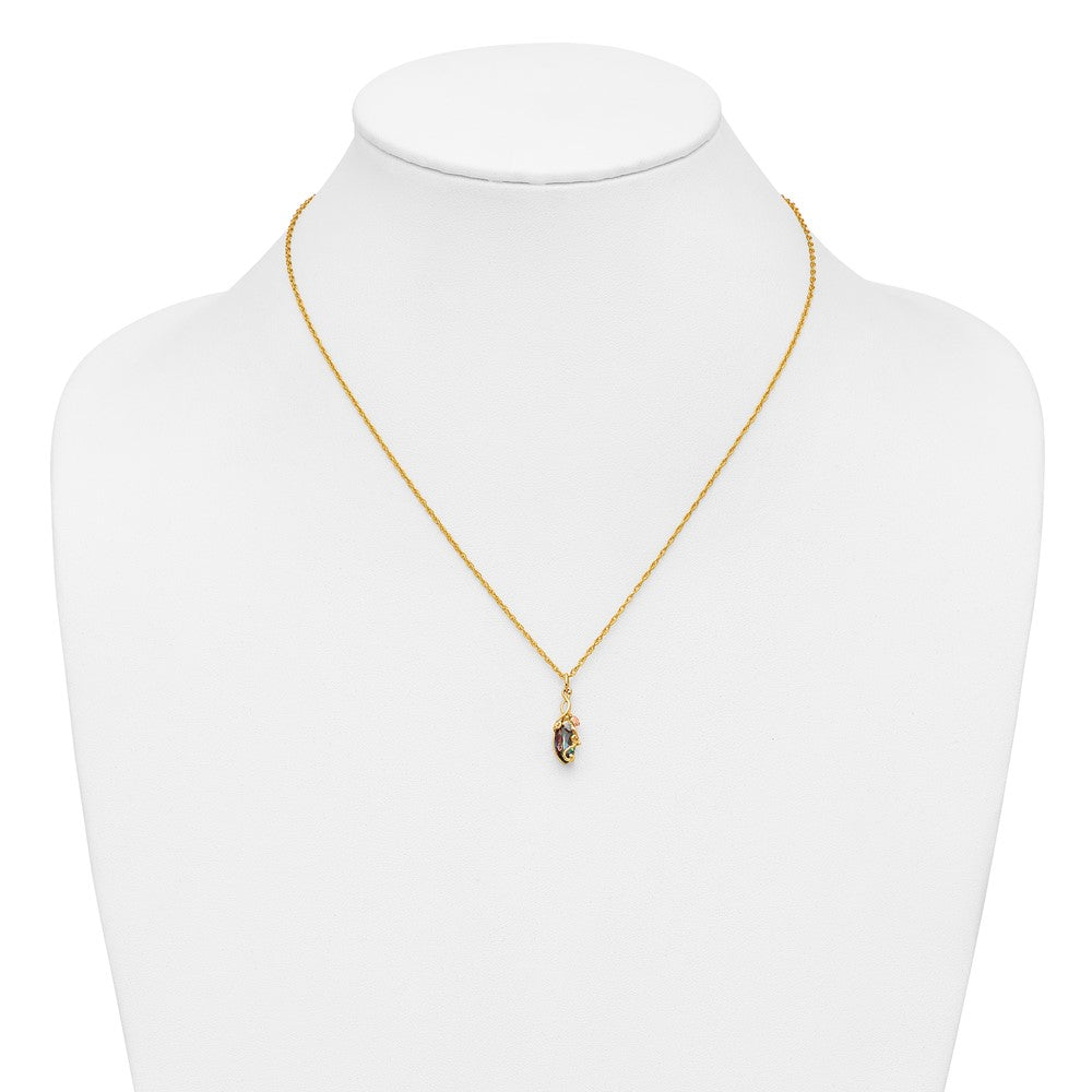 10k Tri Color Tri-color Black Hills Gold Mystic Topaz Necklace