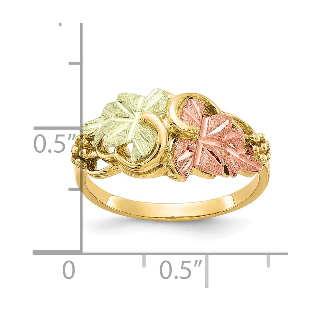 10k Tri Color Tri-color Black Hills Gold Flower Ring