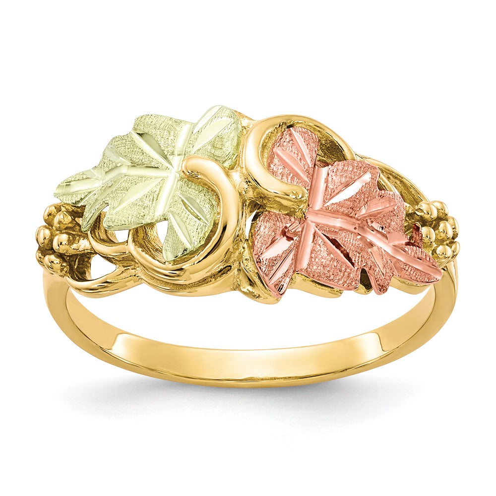 10k Tri Color Tri-color Black Hills Gold Flower Ring