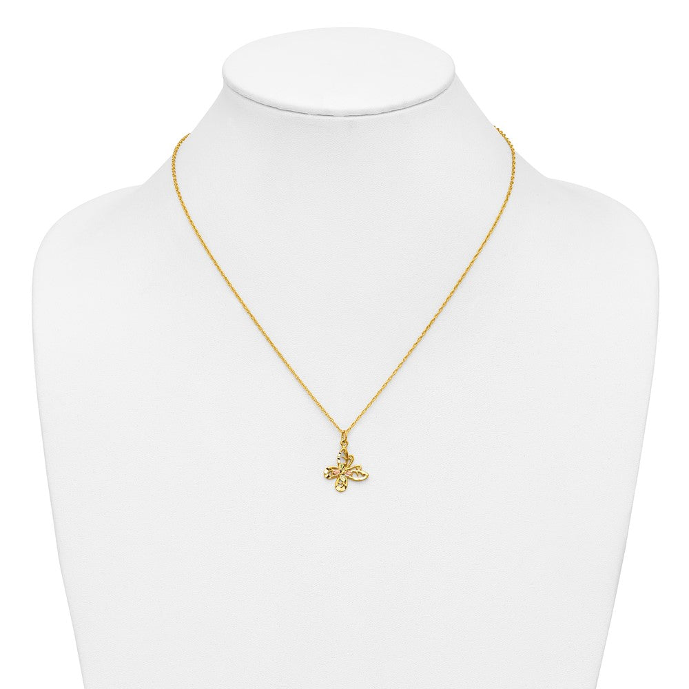 10k Tri Color Tri-color Black Hills Gold Butterfly Necklace