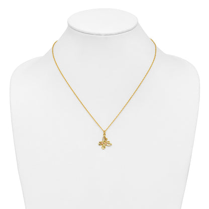 10k Tri Color Tri-color Black Hills Gold Butterfly Necklace