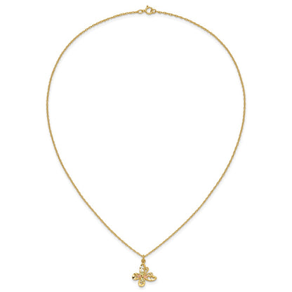 10k Tri Color Tri-color Black Hills Gold Butterfly Necklace