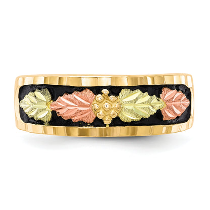 10k Tri Color Tri-color Black Hills Gold Men's Antiqued Ring