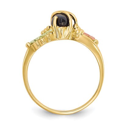 10k Tri Color Tri-color Black Hills Gold Onyx Ring