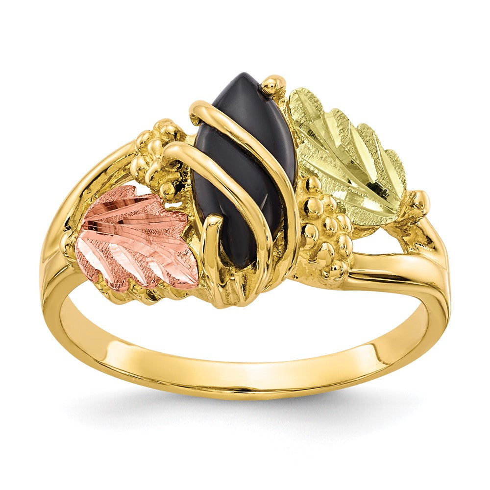 10k Tri Color Tri-color Black Hills Gold Onyx Ring