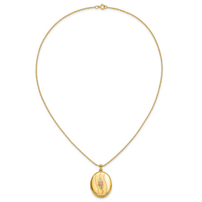 10k Tri Color w/ 12k Accents and 14k Gold-filled Chain Black Hills Locket