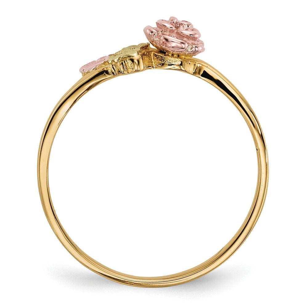 10k Tri Color Tri-Color Black Hills Gold Diamond Rose Ring