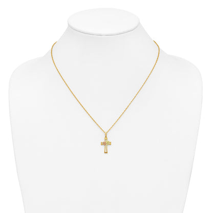 10k Tri Color Tri-Color Black Hills Gold Cross Necklace