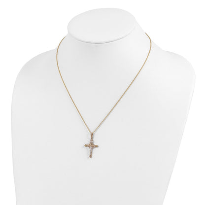 10k Tri Color & 14k Gold Filled w/ 12k Accents Cross Necklace