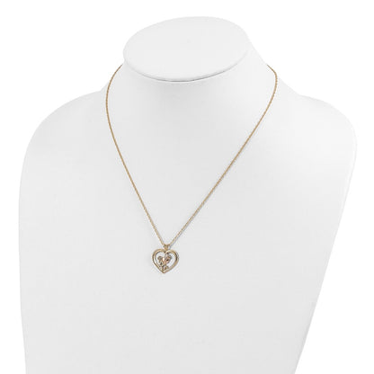 10k Tri Color Tri-Color Black Hills Gold Rose in Heart Necklace