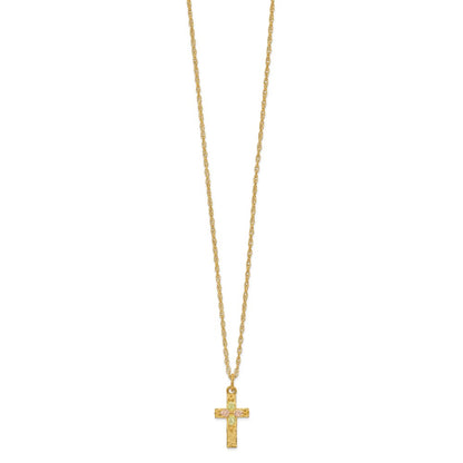 10k Tri Color Tri-Color Black Hills Gold Cross Necklace