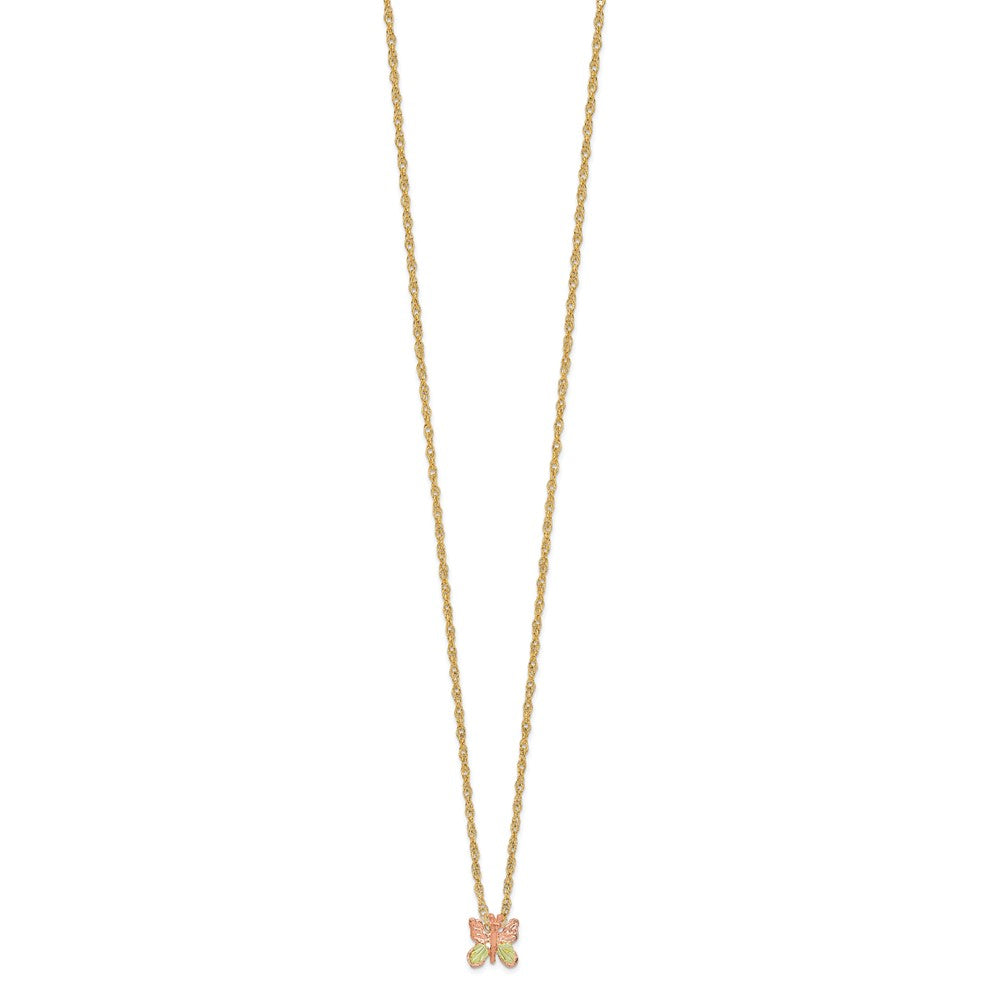 10k Tri Color Tri-Color Black Hills Gold Butterfly Necklace