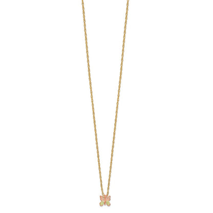 10k Tri Color Tri-Color Black Hills Gold Butterfly Necklace