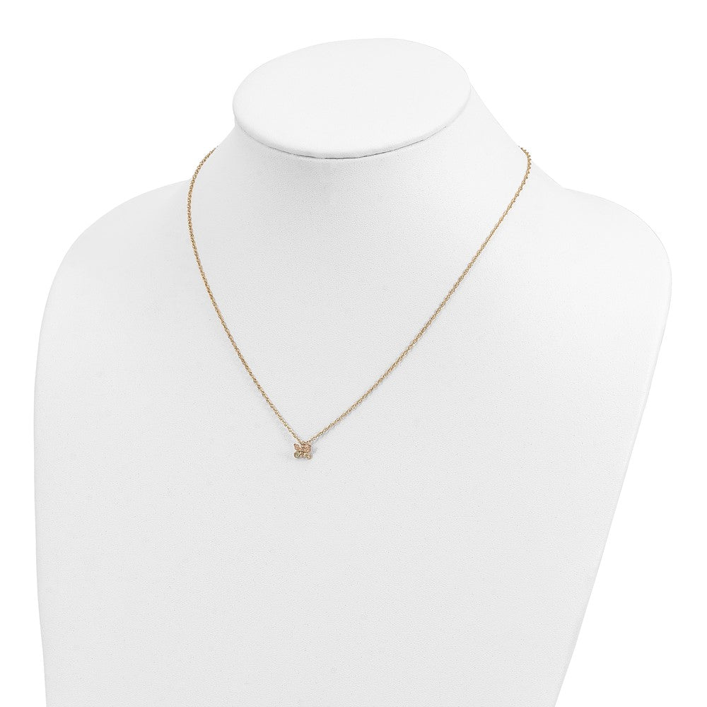 10k Tri Color Tri-Color Black Hills Gold Butterfly Necklace
