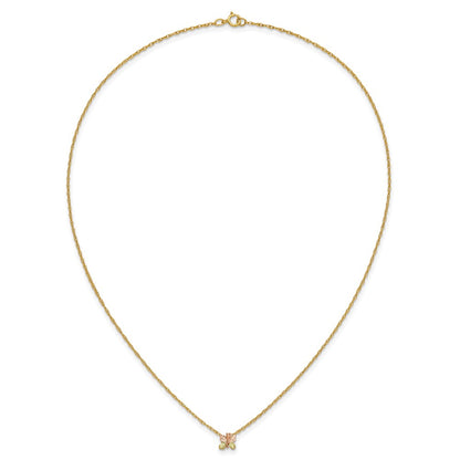 10k Tri Color Tri-Color Black Hills Gold Butterfly Necklace