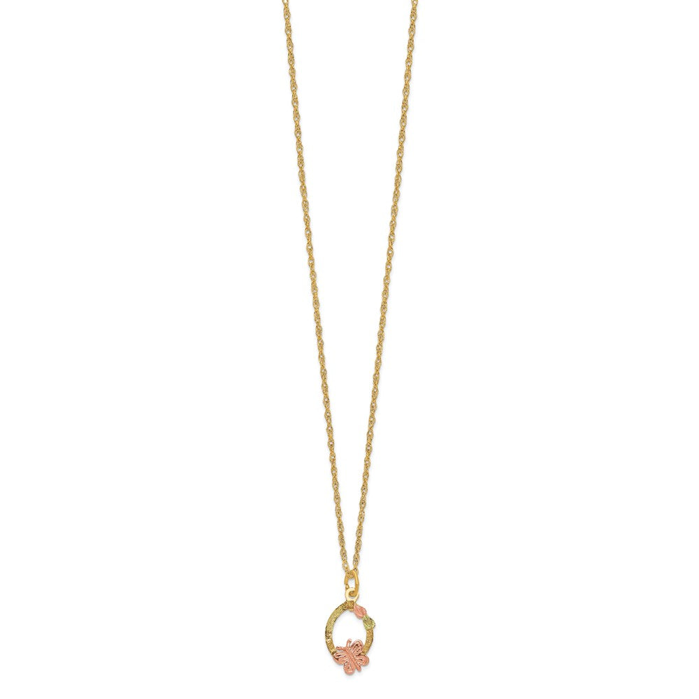 10k Tri Color Tri-Color Black Hills Gold Butterfly Necklace